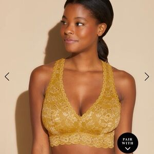NWT Cosabella Never Say Never Curvy Racie Racerback Bralette Chartreuse Gold Sm